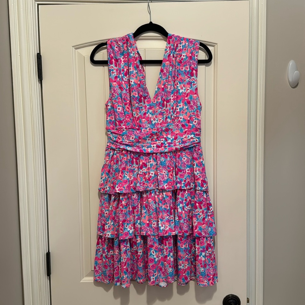 Faye V-neck ruffle dress